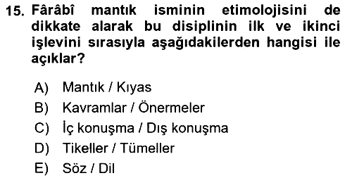 Ortaçağ Felsefesi 2 2015-2016 Ara Sınav - 15. soru