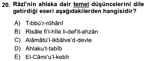 Ortaçağ Felsefesi 2 2015-2016 Ara Sınav - 20. soru