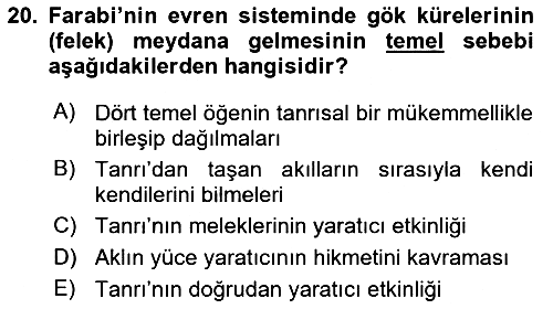 Ortaçağ Felsefesi 2 2016-2017 Ara Sınav - 20. soru