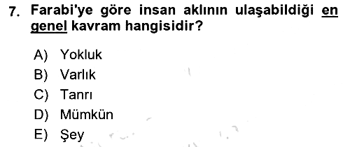 Ortaçağ Felsefesi 2 2024-2025 Ara Sınav - 7. soru