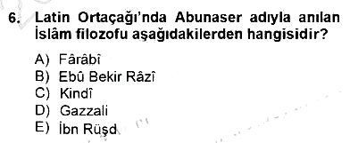 Ortaçağ Felsefesi 2 2013-2014 Dönem Sonu Sınavı - 6. soru