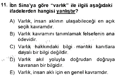 Ortaçağ Felsefesi 2 2014-2015 Dönem Sonu Sınavı - 11. soru