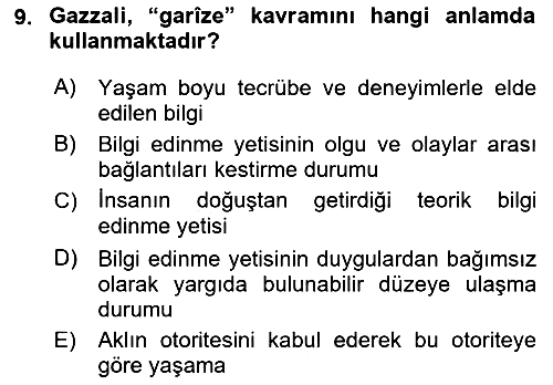 Ortaçağ Felsefesi 2 2015-2016 Dönem Sonu Sınavı - 9. soru