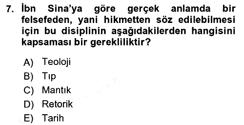 Ortaçağ Felsefesi 2 2017-2018 Dönem Sonu Sınavı - 7. soru