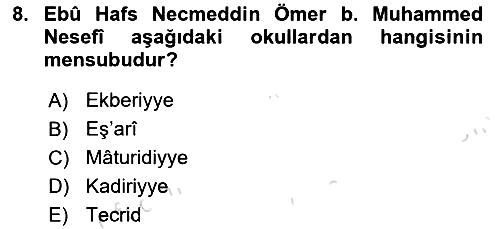 Ortaçağ Felsefesi 2 2023-2024 Dönem Sonu Sınavı - 8. soru