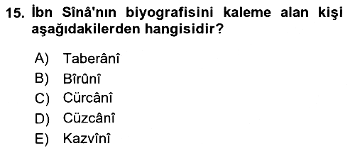 Ortaçağ Felsefesi 2 2025-2026 Dönem Sonu Sınavı - 15. soru