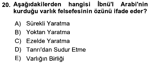 Ortaçağ Felsefesi 2 2020-2021 Yaz Okulu Sınavı - 20. soru