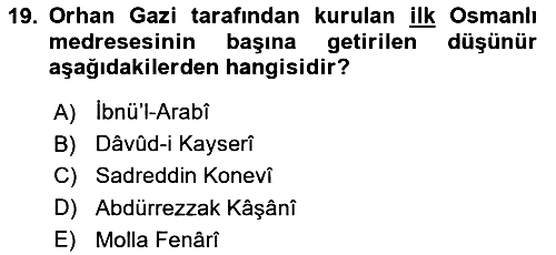 Ortaçağ Felsefesi 2 2021-2022 Yaz Okulu Sınavı - 19. soru