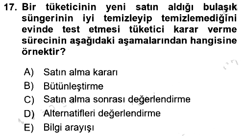 Psikoloji 2024-2025 Dönem Sonu Sınavı - 17. soru