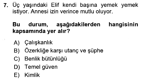 Psikoloji 2025-2026 Dönem Sonu Sınavı - 7. soru