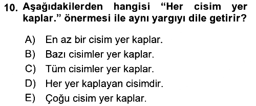 Sembolik Mantık 2017-2018 3 Ders Sınavı - 10. soru