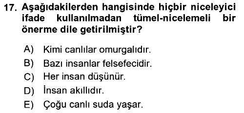Sembolik Mantık 2018-2019 3 Ders Sınavı - 17. soru