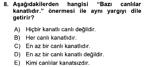 Sembolik Mantık 2017-2018 Dönem Sonu Sınavı - 8. soru