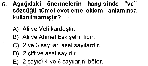 Sembolik Mantık 2013-2014 Tek Ders Sınavı - 6. soru