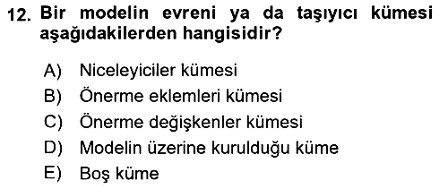 Sembolik Mantık 2025-2026 Dönem Sonu Sınavı - 12. soru