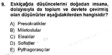 Siyaset Felsefesi 1 2012-2013 Ara Sınav - 9. soru
