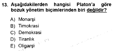 Siyaset Felsefesi 1 2012-2013 Ara Sınav - 13. soru