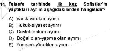 Siyaset Felsefesi 1 2013-2014 Ara Sınav - 11. soru