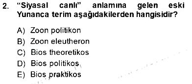 Siyaset Felsefesi 1 2014-2015 Ara Sınav - 2. soru