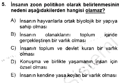 Siyaset Felsefesi 1 2014-2015 Ara Sınav - 5. soru