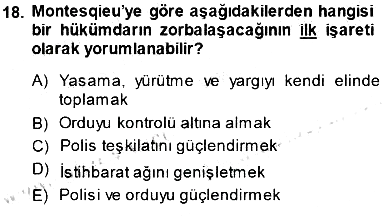 Siyaset Felsefesi 1 2014-2015 Ara Sınav - 18. soru