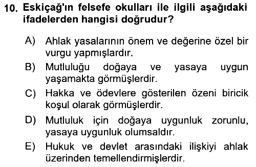 Siyaset Felsefesi 1 2018-2019 Ara Sınav - 10. soru