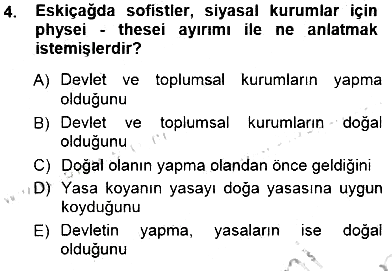 Siyaset Felsefesi 1 2012-2013 Dönem Sonu Sınavı - 4. soru