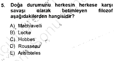 Siyaset Felsefesi 1 2012-2013 Dönem Sonu Sınavı - 5. soru