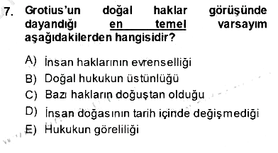 Siyaset Felsefesi 1 2013-2014 Dönem Sonu Sınavı - 7. soru