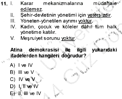 Siyaset Felsefesi 1 2013-2014 Dönem Sonu Sınavı - 11. soru