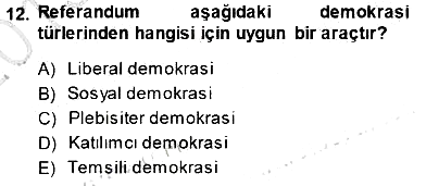 Siyaset Felsefesi 1 2013-2014 Dönem Sonu Sınavı - 12. soru