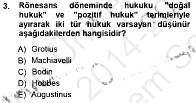 Siyaset Felsefesi 1 2014-2015 Dönem Sonu Sınavı - 3. soru