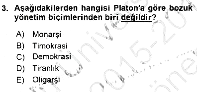 Siyaset Felsefesi 1 2015-2016 Dönem Sonu Sınavı - 3. soru