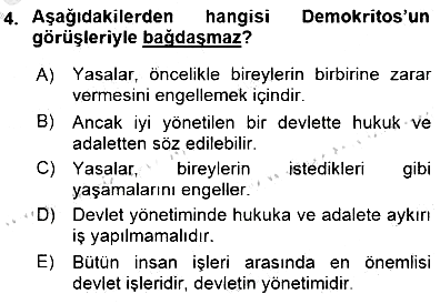Siyaset Felsefesi 1 2015-2016 Dönem Sonu Sınavı - 4. soru
