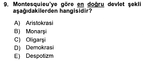 Siyaset Felsefesi 1 2024-2025 Yaz Okulu Sınavı - 9. soru