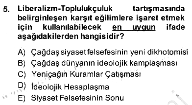 Siyaset Felsefesi 2 2013-2014 Ara Sınav - 5. soru