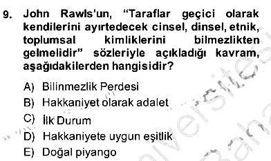 Siyaset Felsefesi 2 2013-2014 Ara Sınav - 9. soru