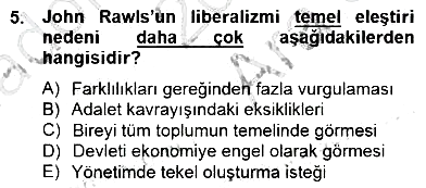 Siyaset Felsefesi 2 2014-2015 Ara Sınav - 5. soru