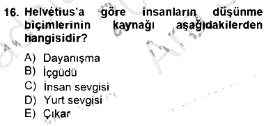 Siyaset Felsefesi 2 2014-2015 Ara Sınav - 16. soru
