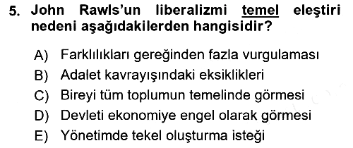 Siyaset Felsefesi 2 2015-2016 Ara Sınav - 5. soru