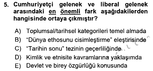 Siyaset Felsefesi 2 2016-2017 Ara Sınav - 5. soru