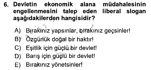 Siyaset Felsefesi 2 2016-2017 Ara Sınav - 6. soru