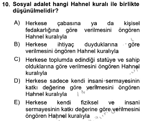 Siyaset Felsefesi 2 2016-2017 Ara Sınav - 10. soru