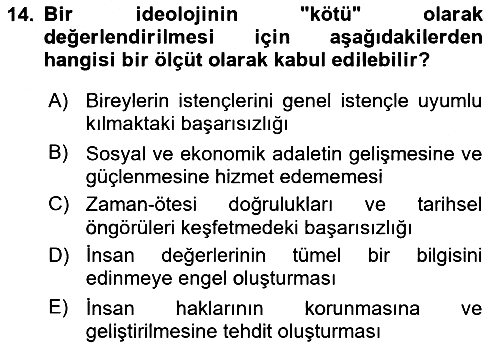 Siyaset Felsefesi 2 2016-2017 Ara Sınav - 14. soru