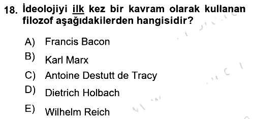 Siyaset Felsefesi 2 2025-2026 Ara Sınav - 18. soru