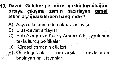 Siyaset Felsefesi 2 2012-2013 Dönem Sonu Sınavı - 10. soru