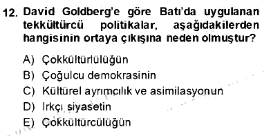Siyaset Felsefesi 2 2013-2014 Dönem Sonu Sınavı - 12. soru