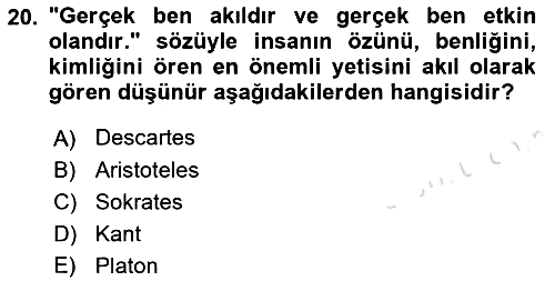 Siyaset Felsefesi 2 2021-2022 Yaz Okulu Sınavı - 20. soru