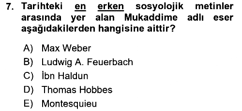 Sosyal Bilimlerde Temel Kavramlar 2018-2019 3 Ders Sınavı - 7. soru