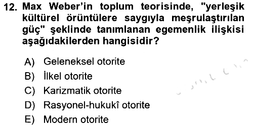 Sosyal Bilimlerde Temel Kavramlar 2018-2019 3 Ders Sınavı - 12. soru